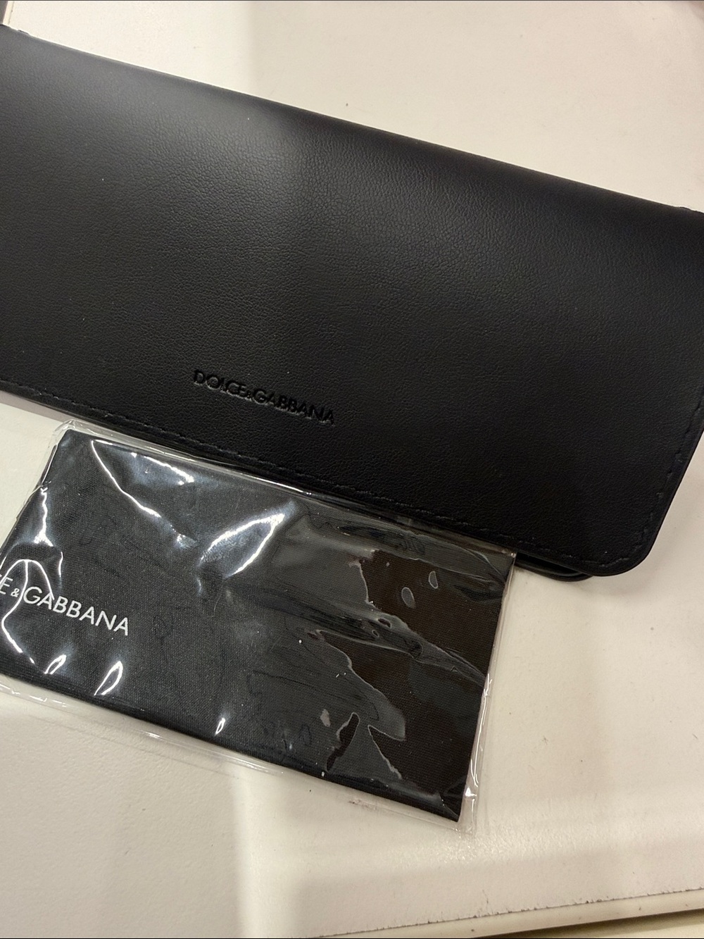 Dolce & Gabbana Black Leather Glasses Case